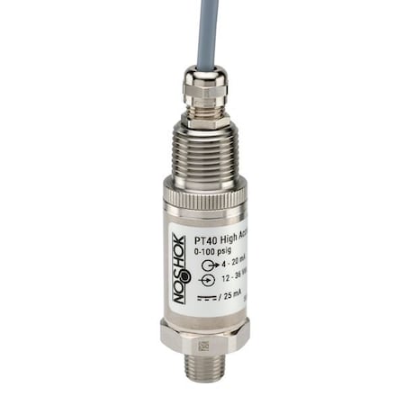 Noshok Pressure Transmitter, 0-10000 psi gauge, +/-0.125% of span, 0 Vdc to 10 Vdc, 3-wire, 1/2 NPT male, 1/ PT40-10000psig-2-5-8-16